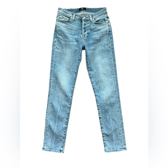 7 For All Mankind Denim - 7 For All Mankind Skinny Jeans Women Size 23‎ Light Blue Denim (0647)